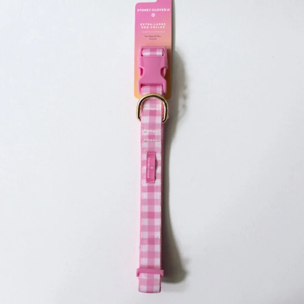 Stoney Clover Lane x Target Pink Gingham Dog Collar Size XL